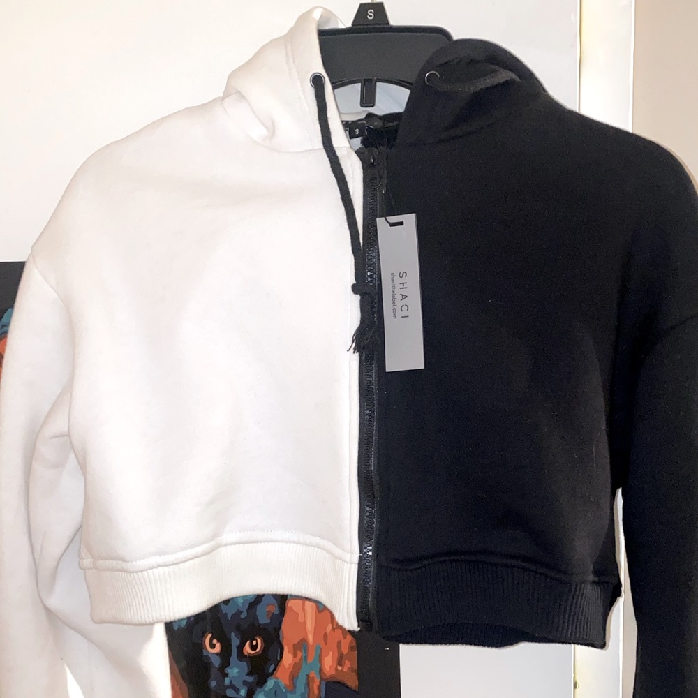 Block Cropped Hoodie
